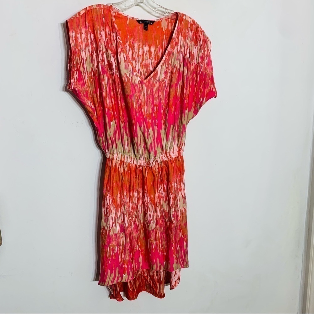 Express high low pink coral mini dress small women’s